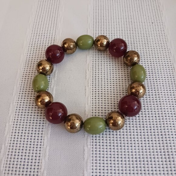 Brown & Green Stretch Bracelet Set - Picture 4 of 10